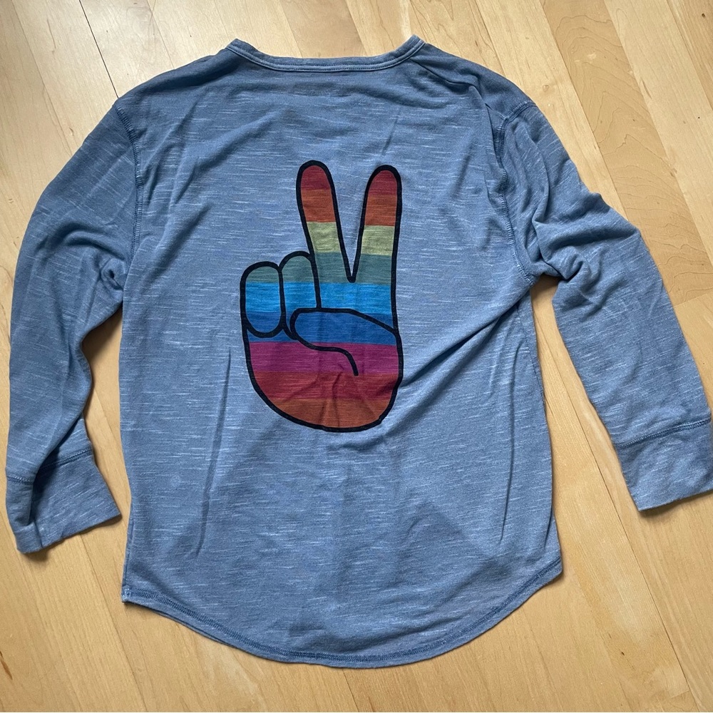 Zadig and Voltaire "peace out" Henley with skull buttons